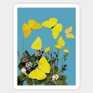 Yellow Butterflies & Flowers Sticker